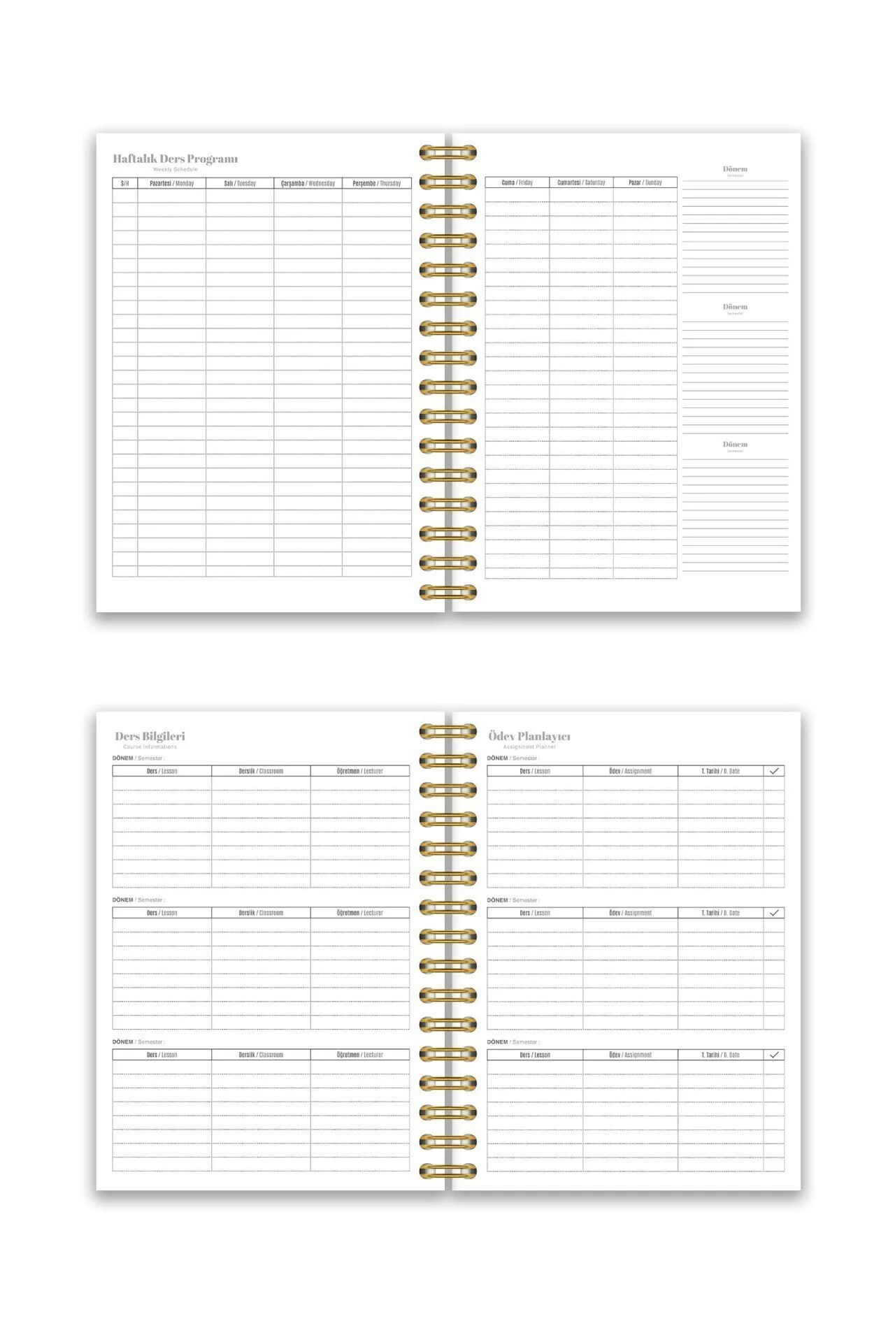 Fobinote 2025-2026 A5 Spiralli Akademik Ajanda Sert Kapak Akademik Güneş