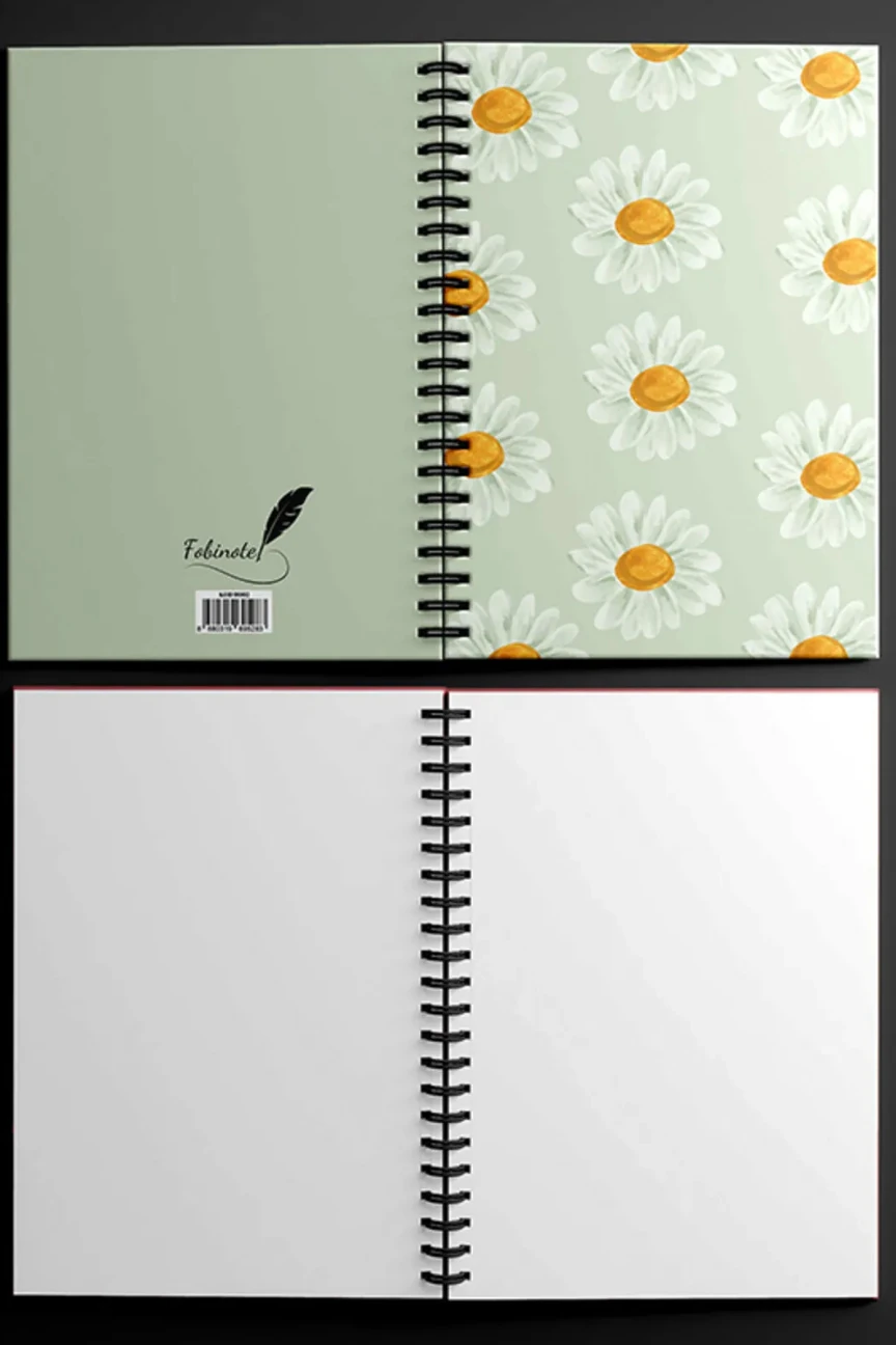 Fobinote Spiralli Okul Defteri 80 yaprak Papatya - A5 Boy Çizgisiz