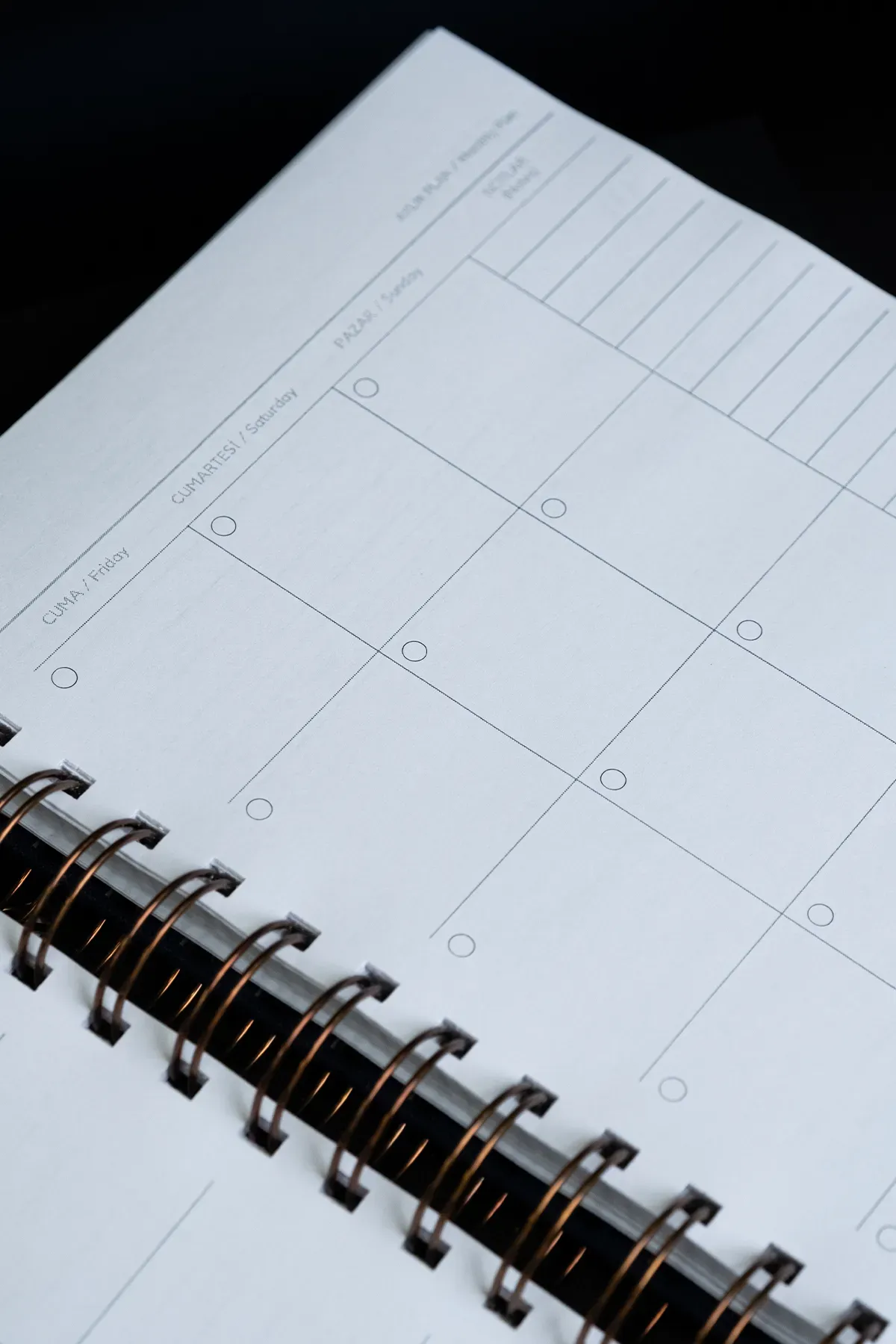 Fobinote A5 Spiralli Süresiz Keten Ajanda (Special Planner) Siyah