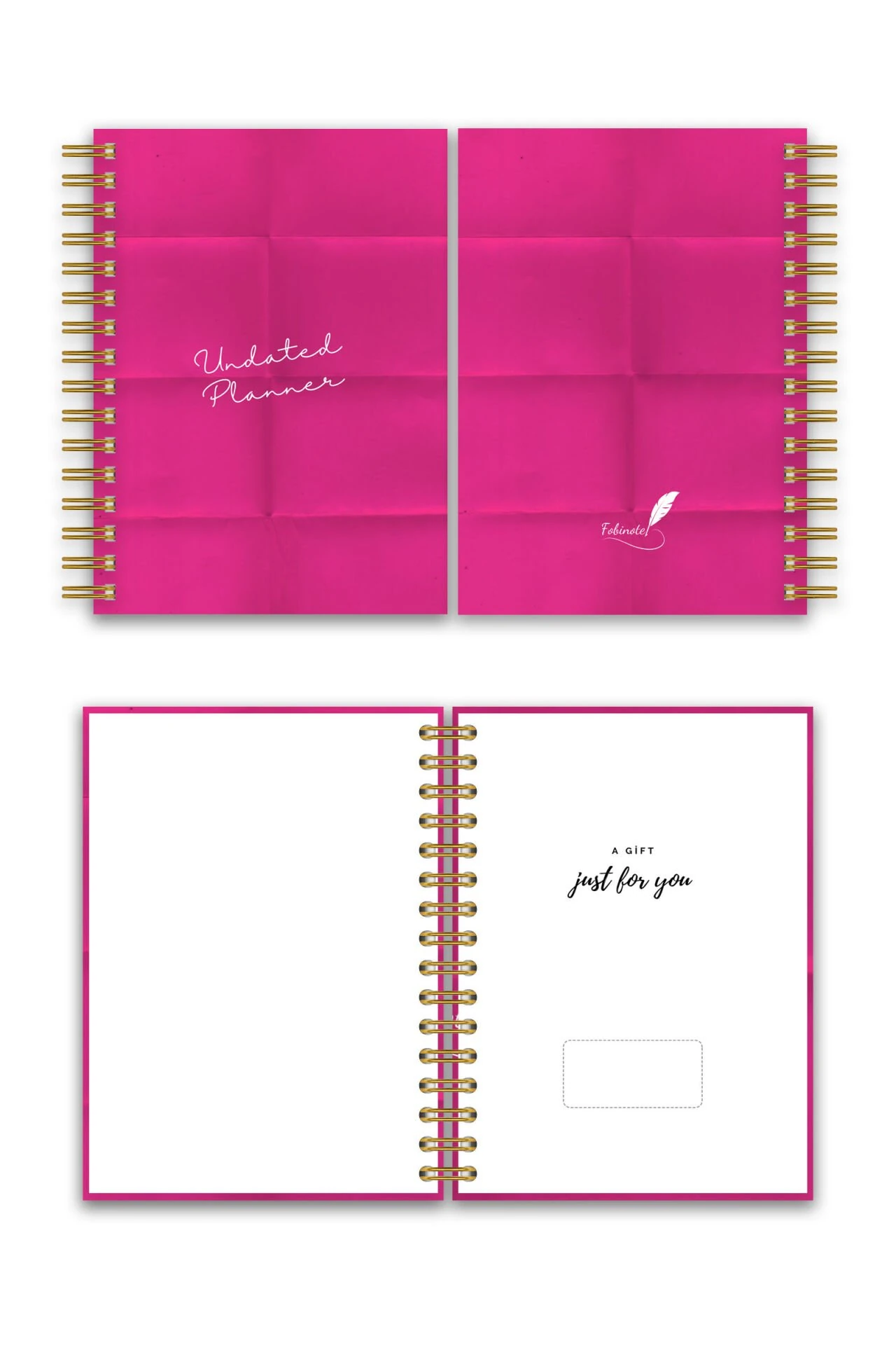 Sert Kapak A5 Spiralli Ajanda (SÜRESİZ PLANLAYICI AJANDA) Pembe