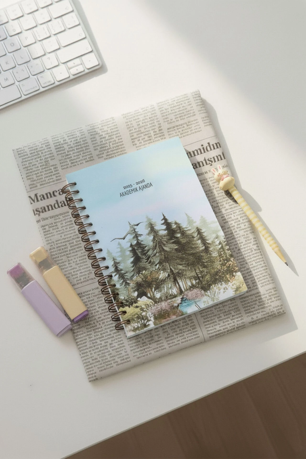 Fobinote 2025-2026 A5 Spiralli Akademik Ajanda Sert Kapak Çam