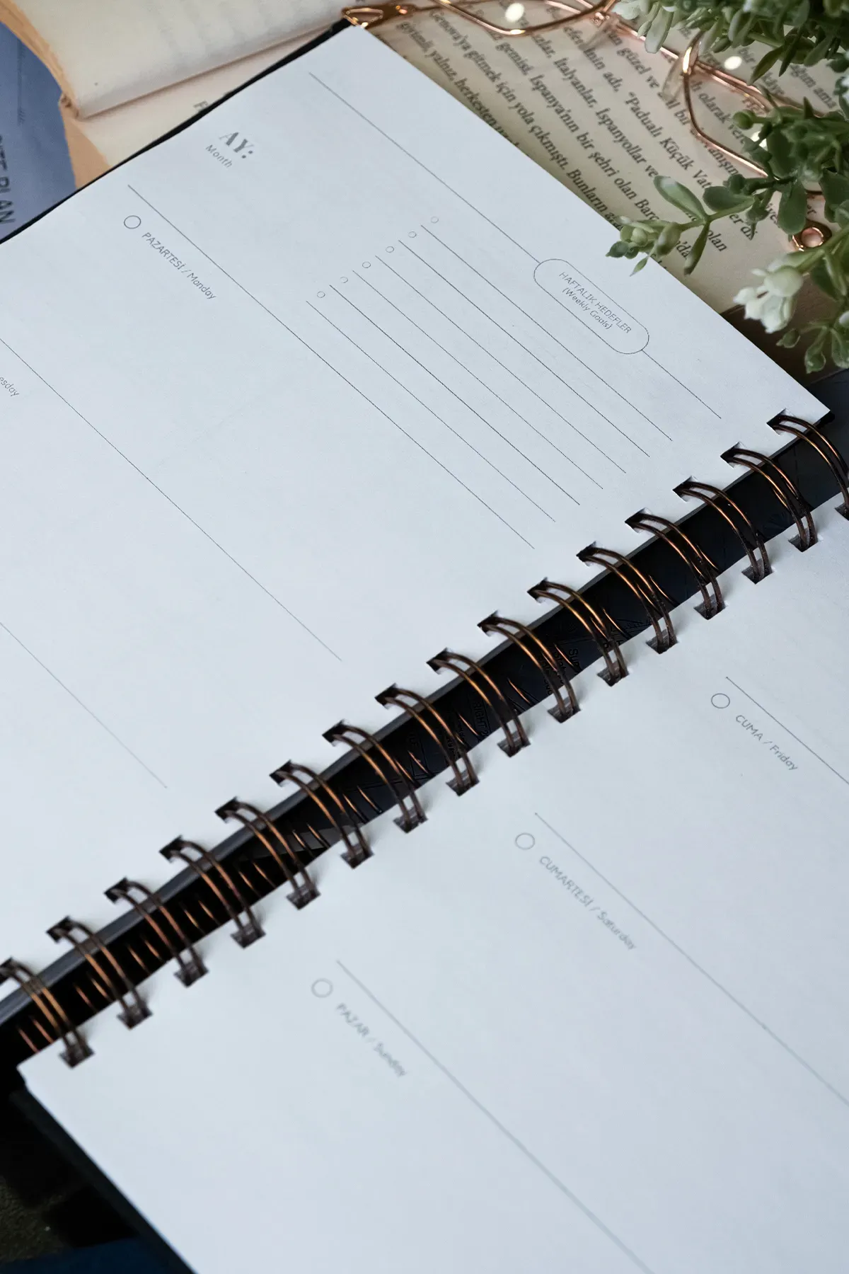 Fobinote A5 Spiralli Süresiz Keten Ajanda (Special Planner) Lacivert