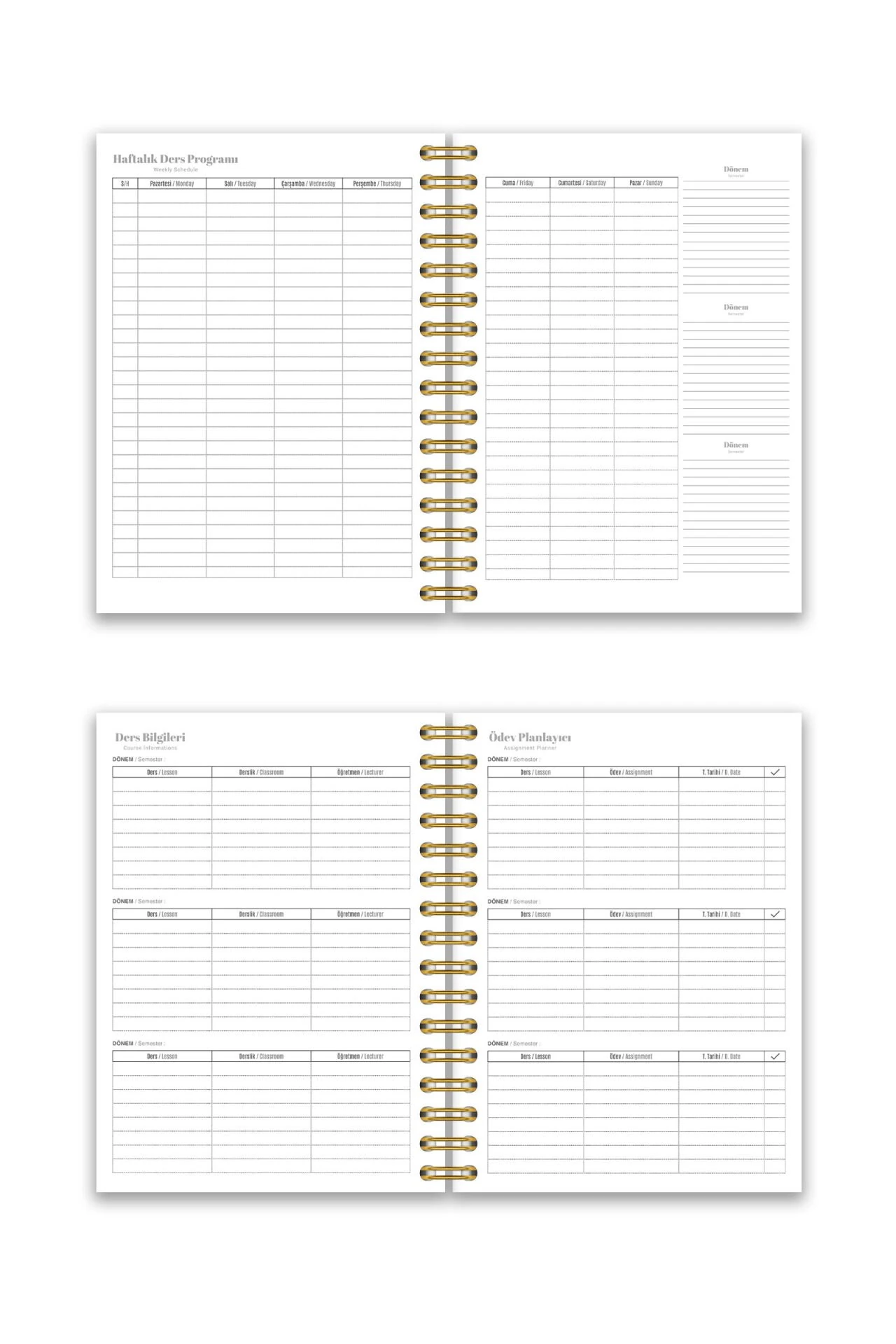 Fobinote 2025-2026 A5 Spiralli Akademik Ajanda Sert Kapak Bisiklet