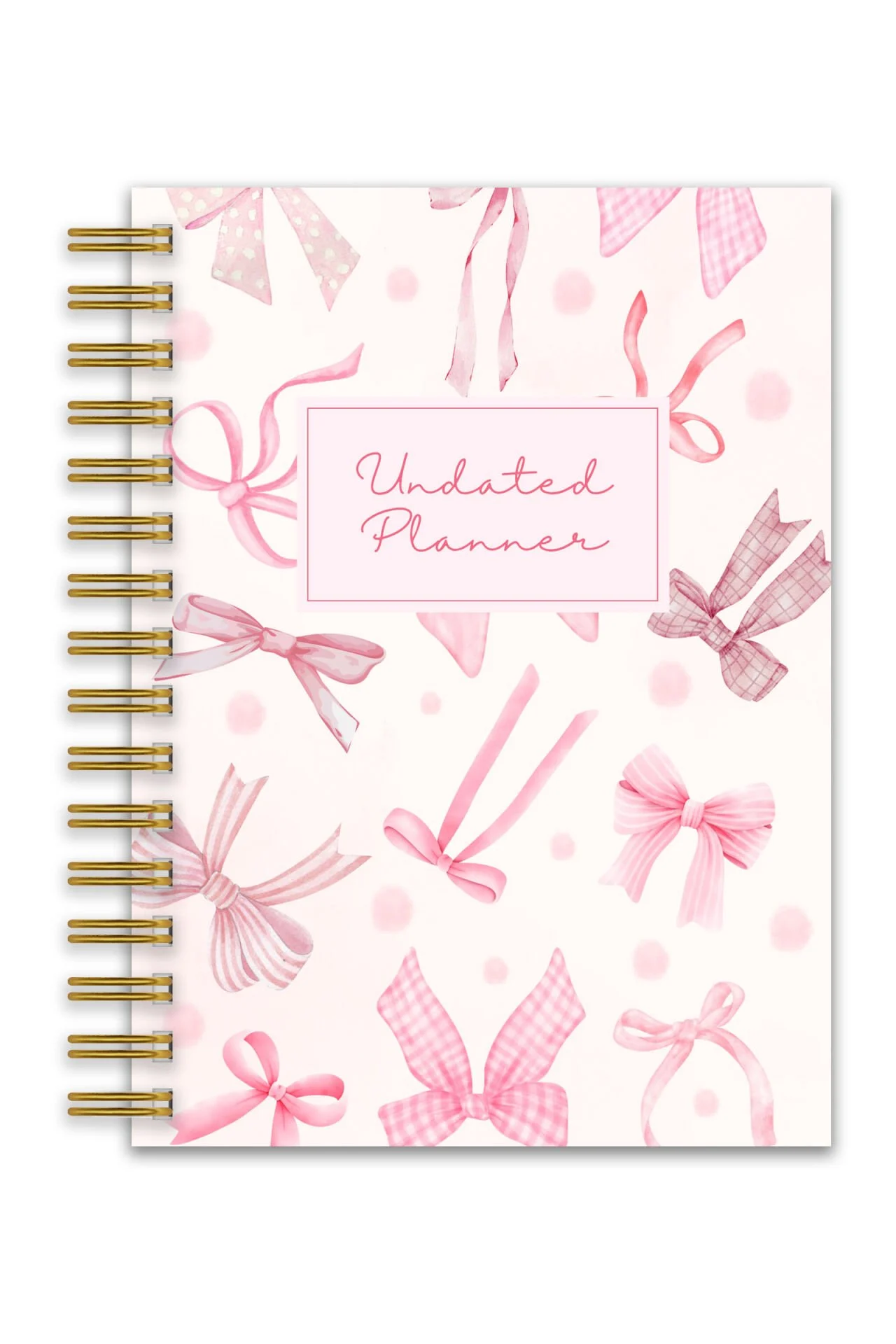 Sert Kapak A5 Spiralli Ajanda (Süresiz Planlayıcı Ajanda) Pembe Fiyonk main variant image