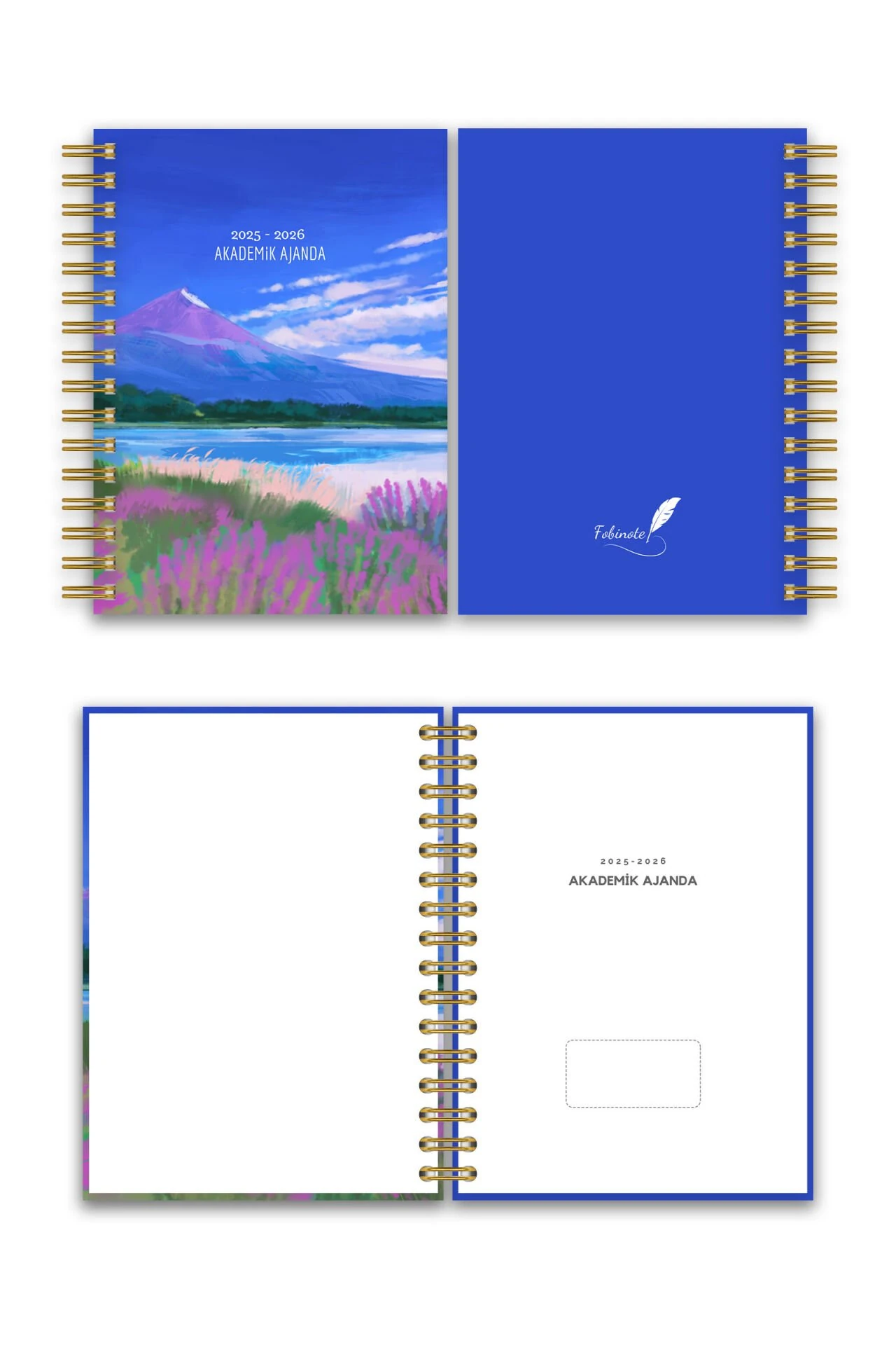 Fobinote 2025-2026 A5 Spiralli Akademik Ajanda Sert Kapak Akademik Asya