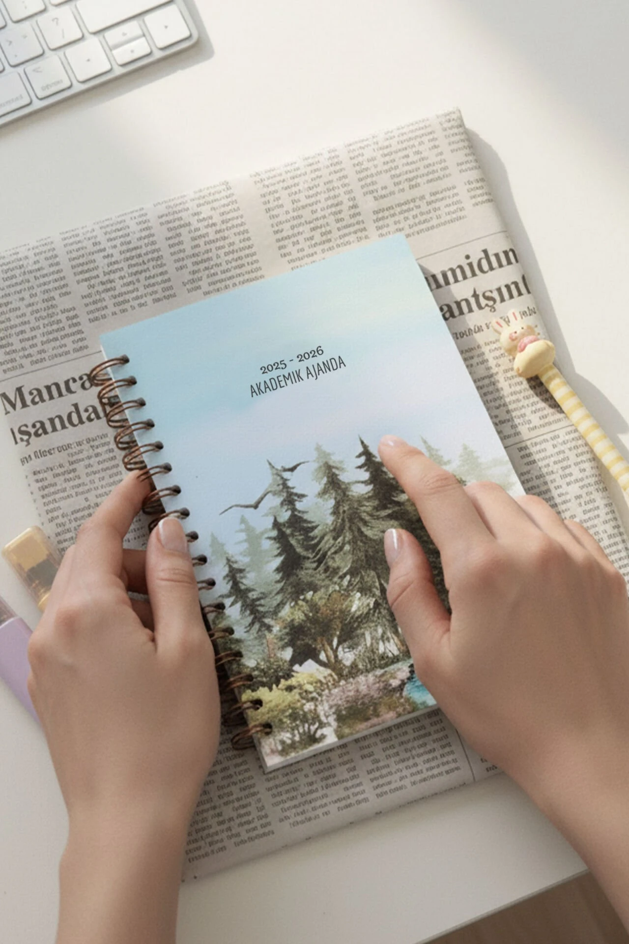 Fobinote 2025-2026 A5 Spiralli Akademik Ajanda Sert Kapak Çam