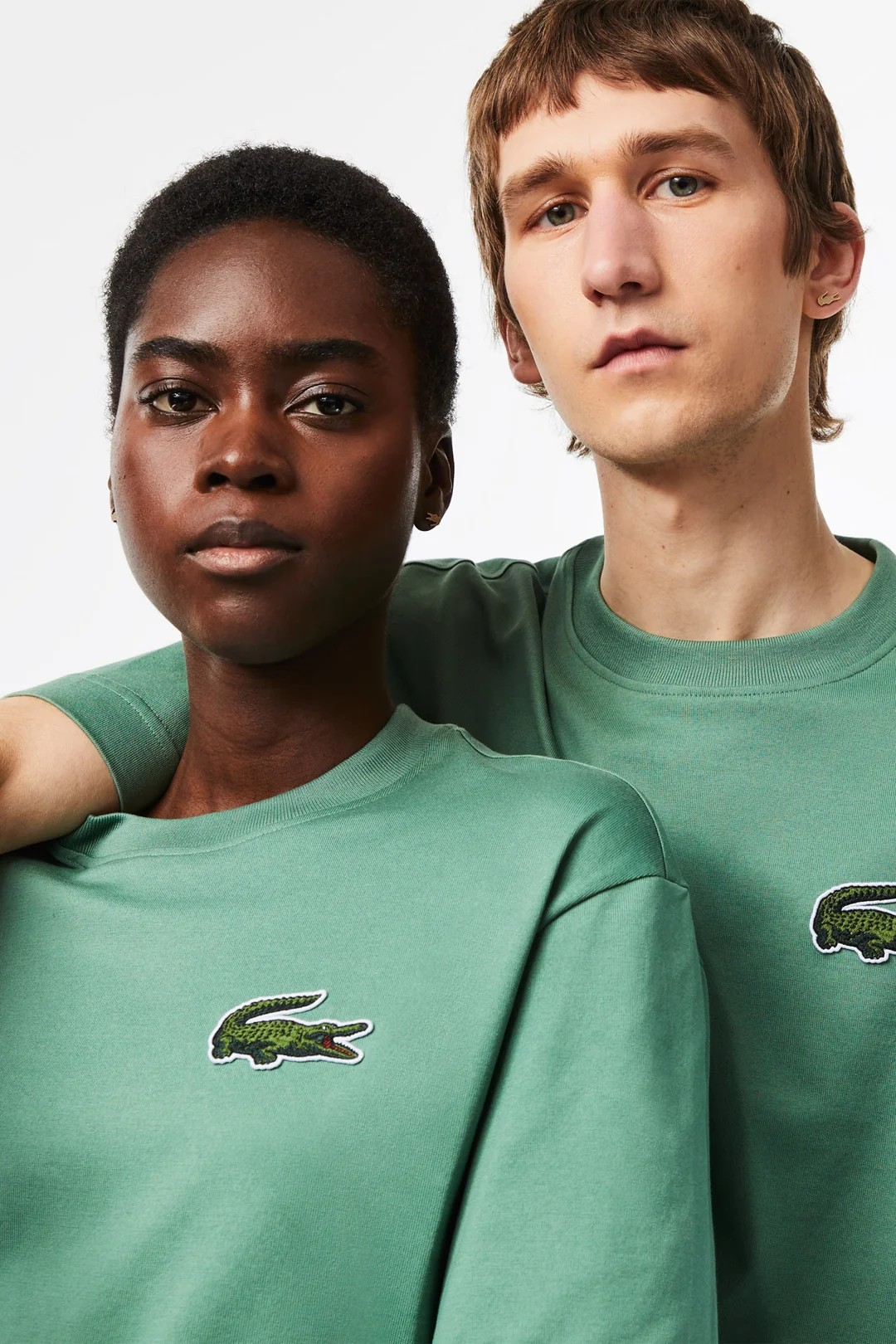 Unısex Loose Fit Large Croc Heavy Cotton T-SHIRT - Yeşil