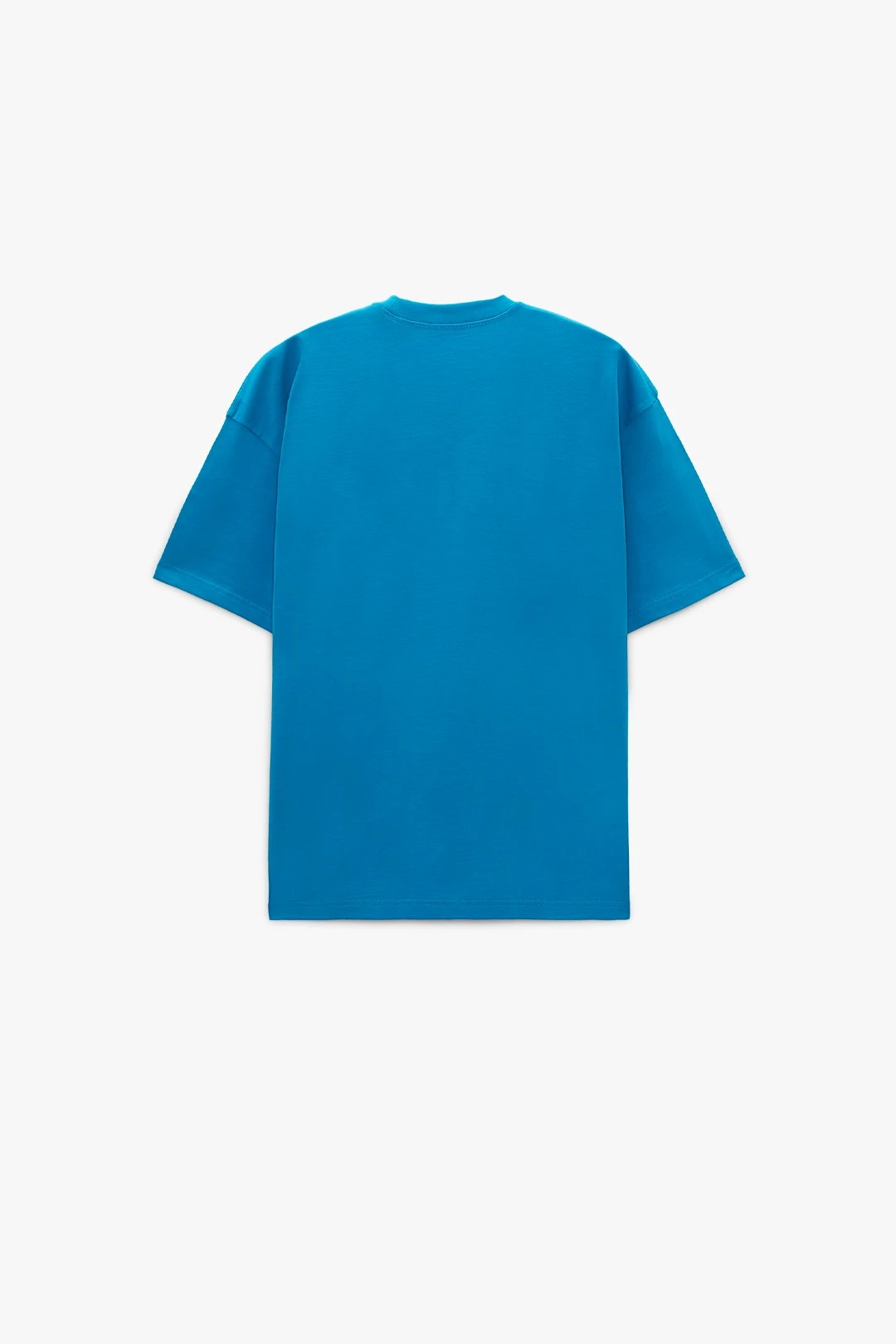Bisiklet Yaka Logolu T-Shirt - Mavi