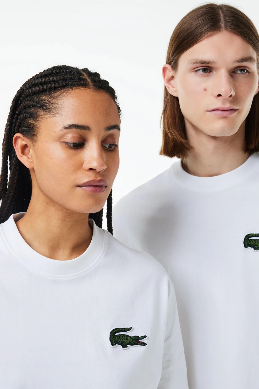 Unısex Loose Fit Large Croc Heavy Cotton T-SHIRT - Beyaz