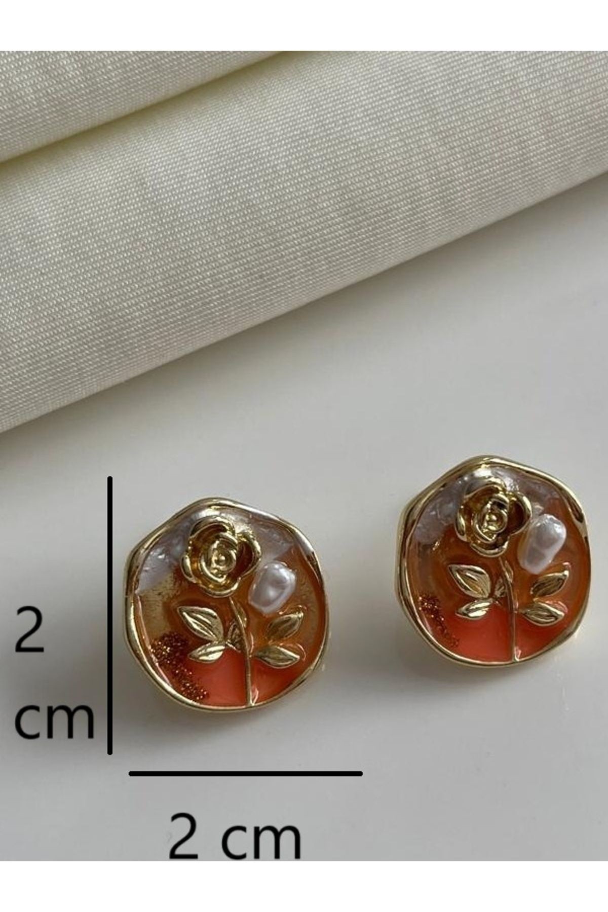Vintage İncili Çiçek Detaylı Kadın Küpe