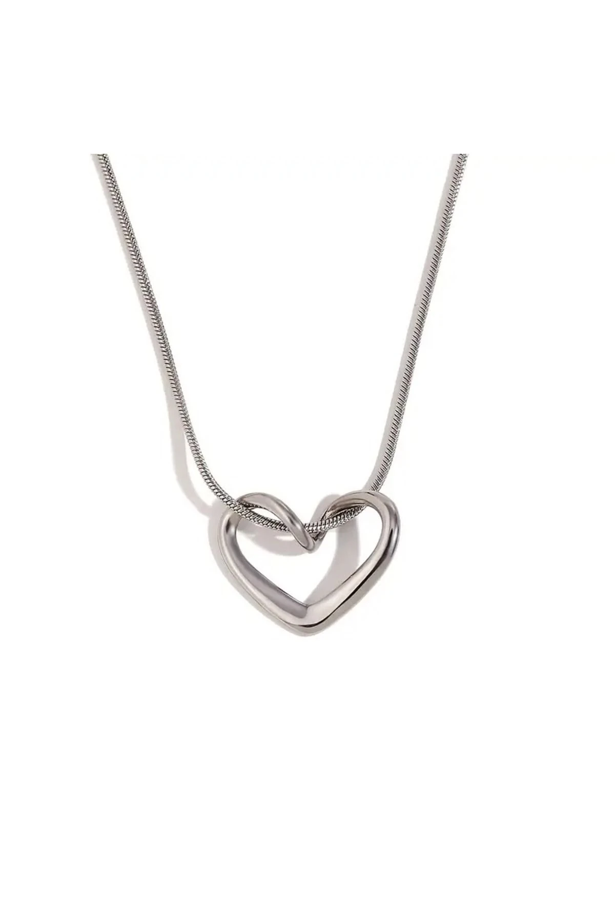 Çelik Düğüm Kalp Kadın Kolye