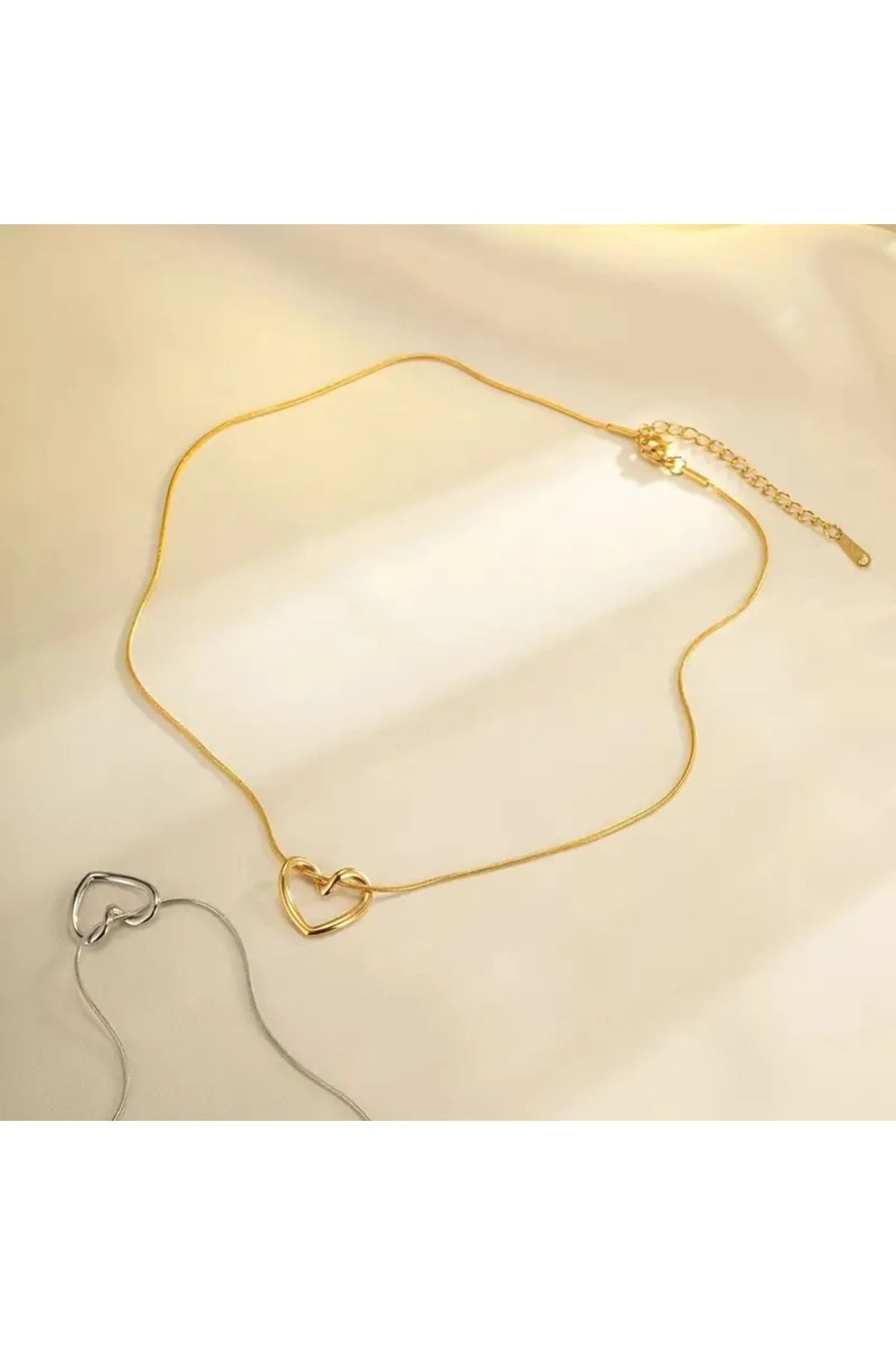 Çelik Düğüm Kalp Kadın Kolye