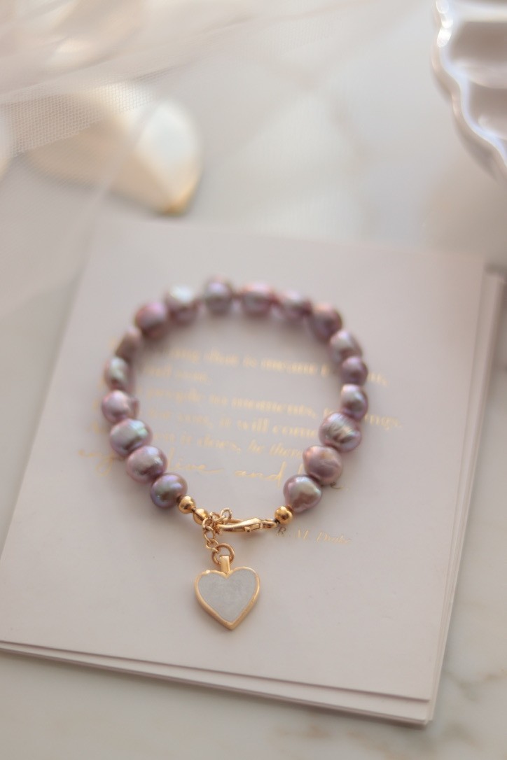 PINK LILAC REAL PEARL BRACELET