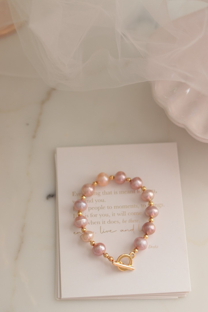 PİNK NO:1 REAL PEARL BRACELET