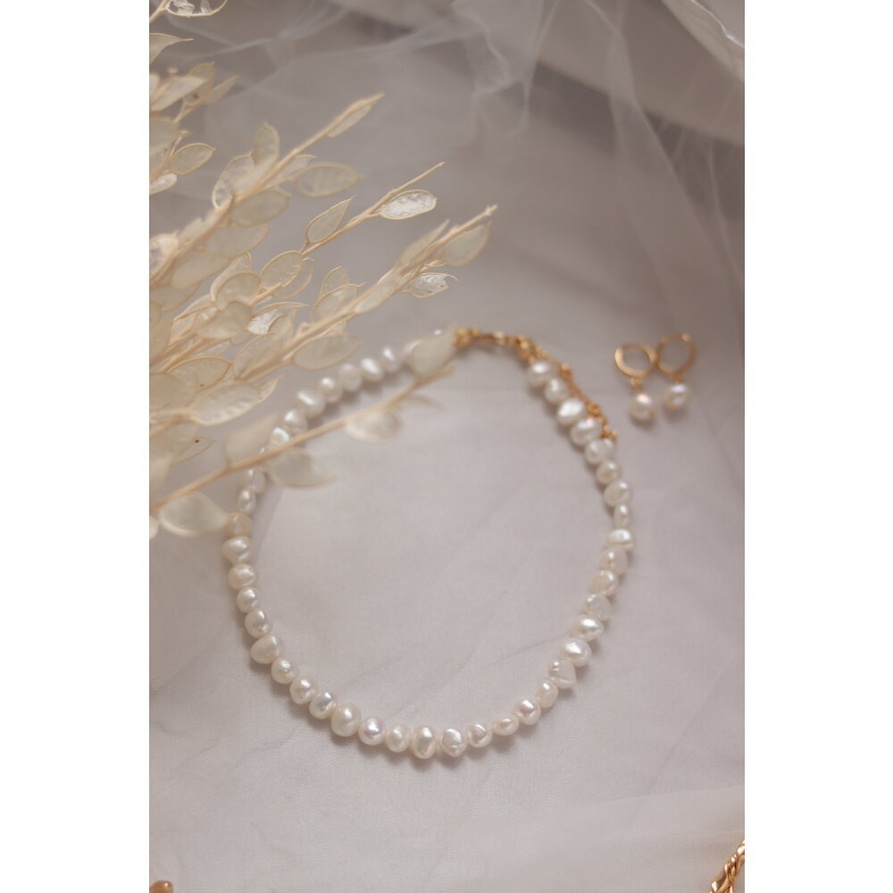 WHITE DIANA REAL PEARL BRIDE SET