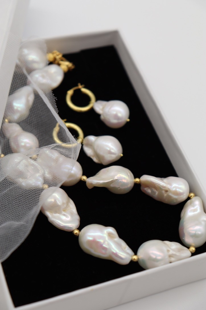 BAROQUE REAL PEARL SILVER EARRINGS