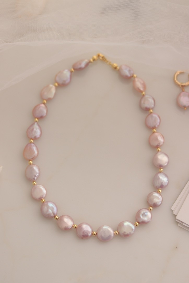 PINK BELLA PREMIUM REAL PEARL NECKLACE