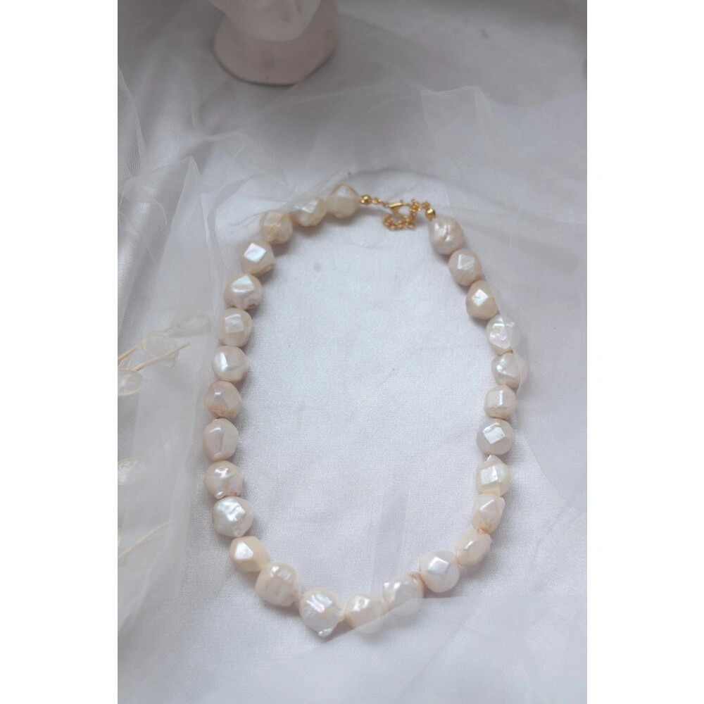 KRİSTAL REAL PEARL BAROQUE NECKLACE