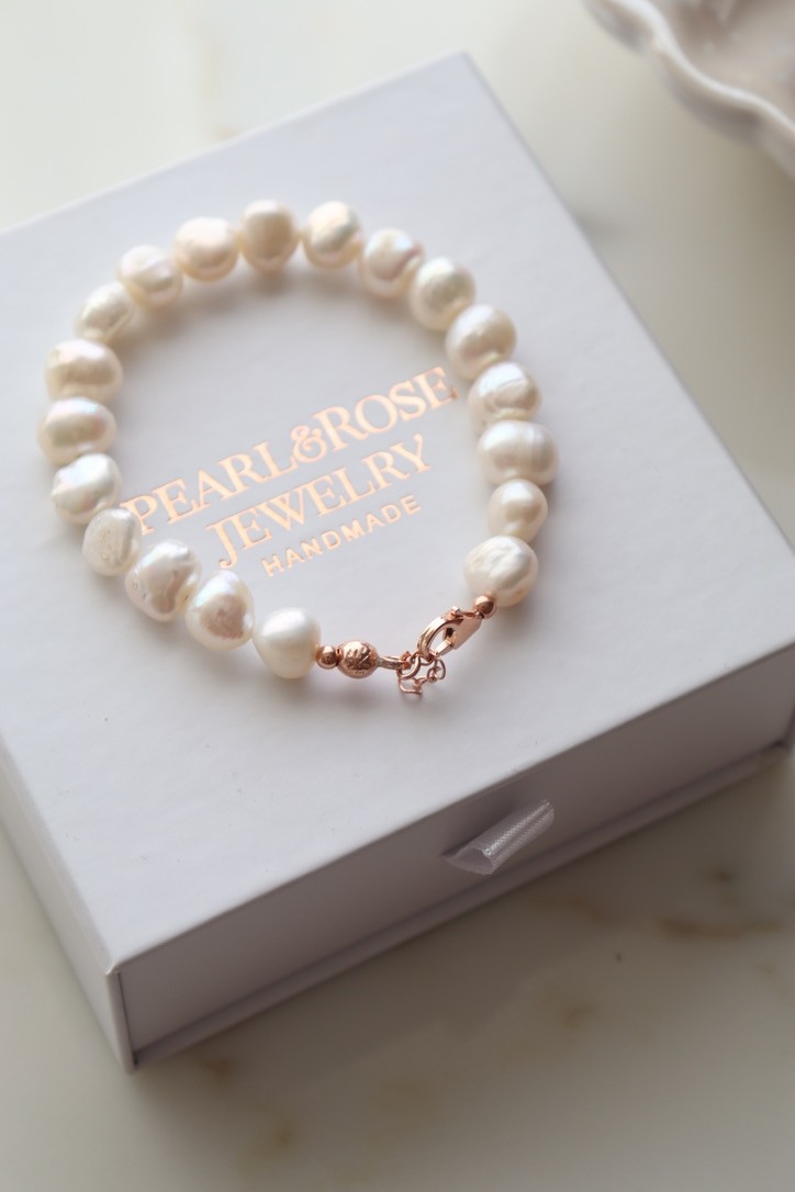 POWDER ANGELINA SILVER REAL PEARL BRACELET