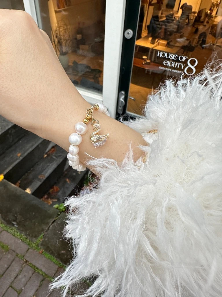 PETİT SHİNE KUĞU GERÇEK İNCİ BİLEKLİK