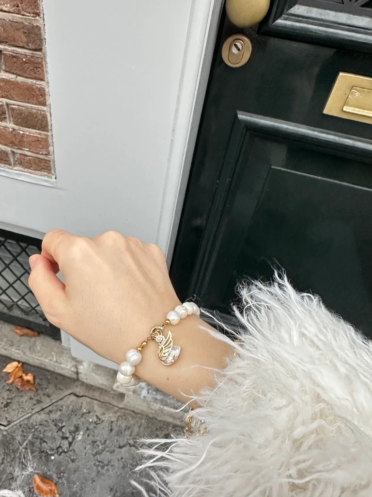 SHİNE KUĞU GERÇEK İNCİ BİLEKLİK