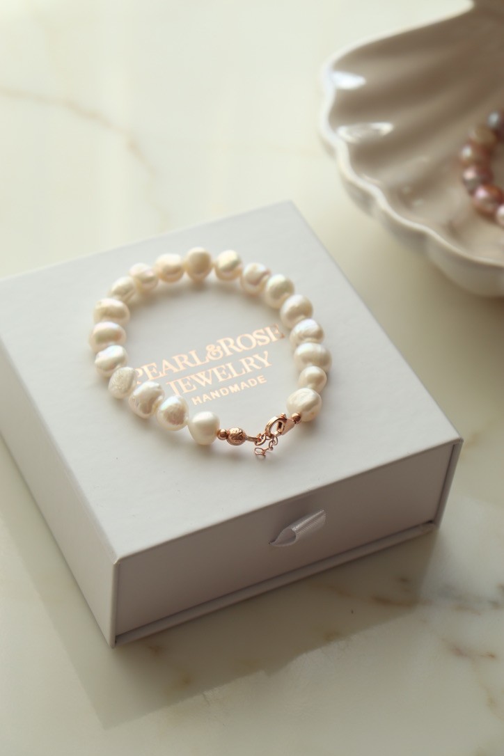 POWDER ANGELINA SILVER REAL PEARL BRACELET