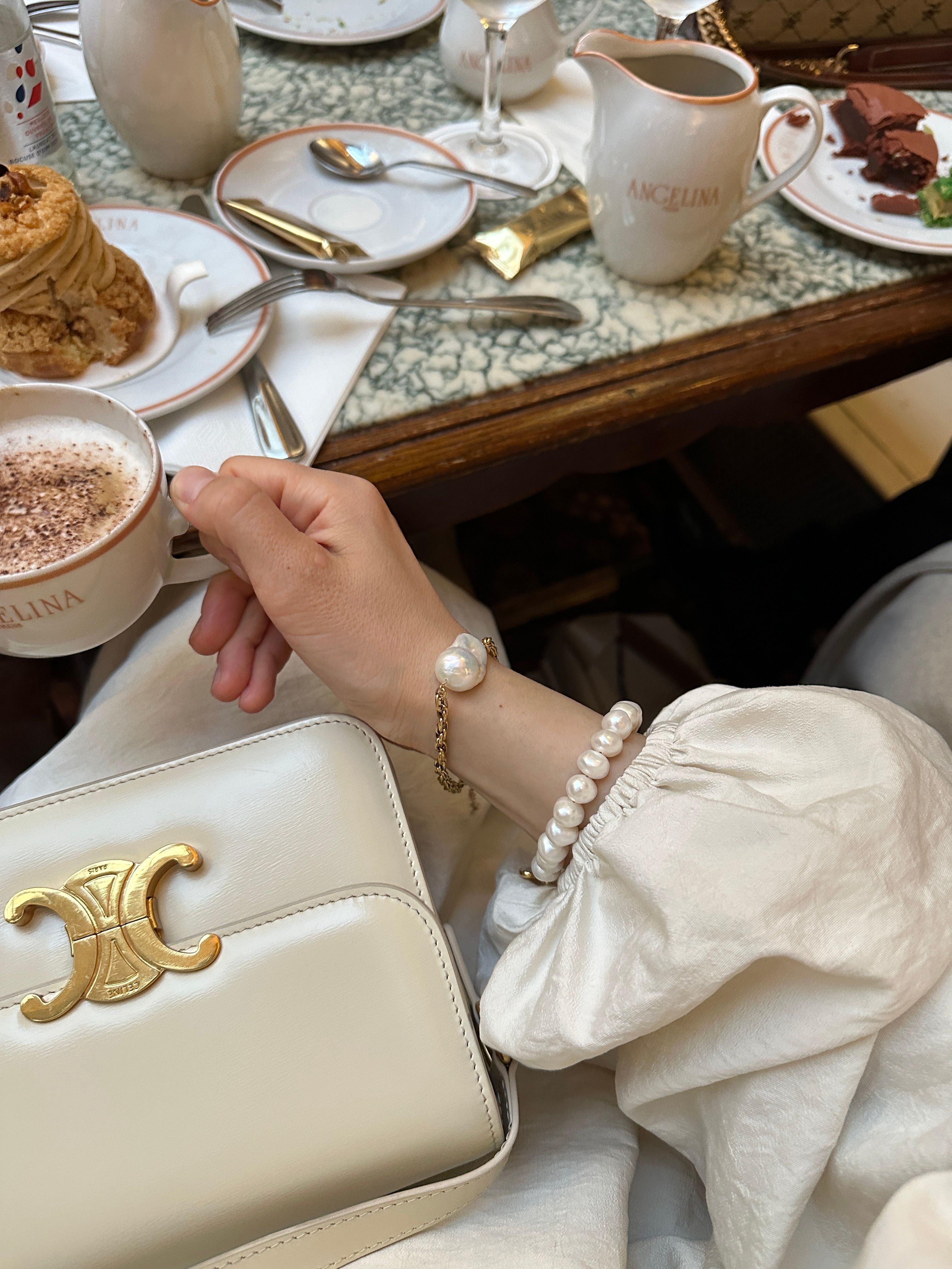 MARİA BAROK CHANEL GERÇEK İNCİ BİLEKLİK