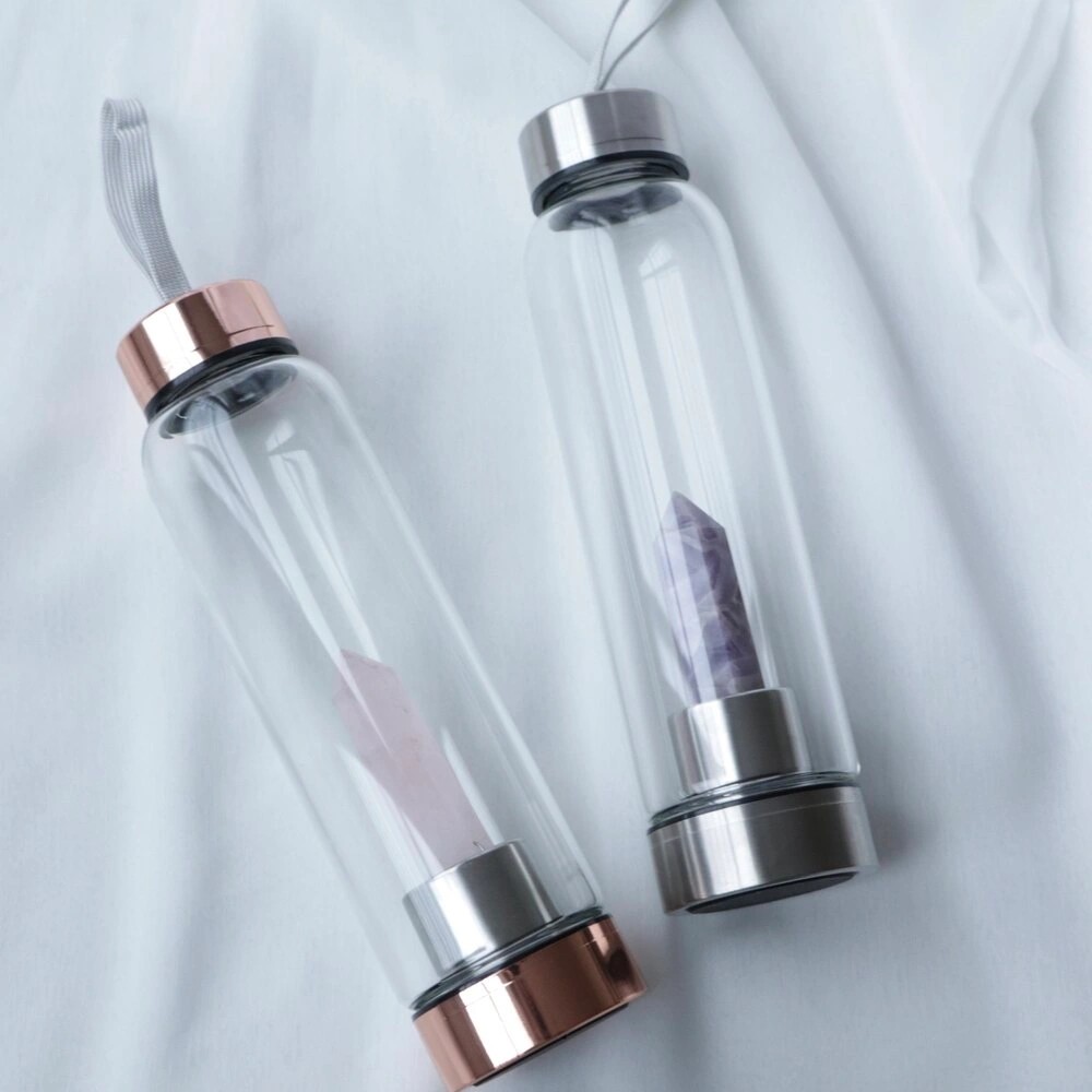 PINK QUARTZ ROSE GOLD WATER BOTTLE