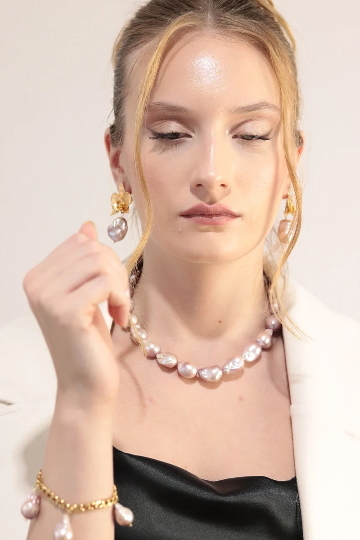 PEMBE BAROK GERÇEK İNCİ 2Lİ SET