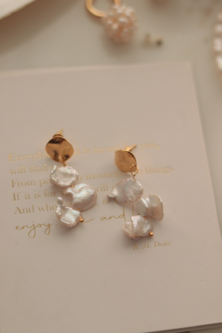 BRİDE NO:2 REAL PEARL EARRINGS