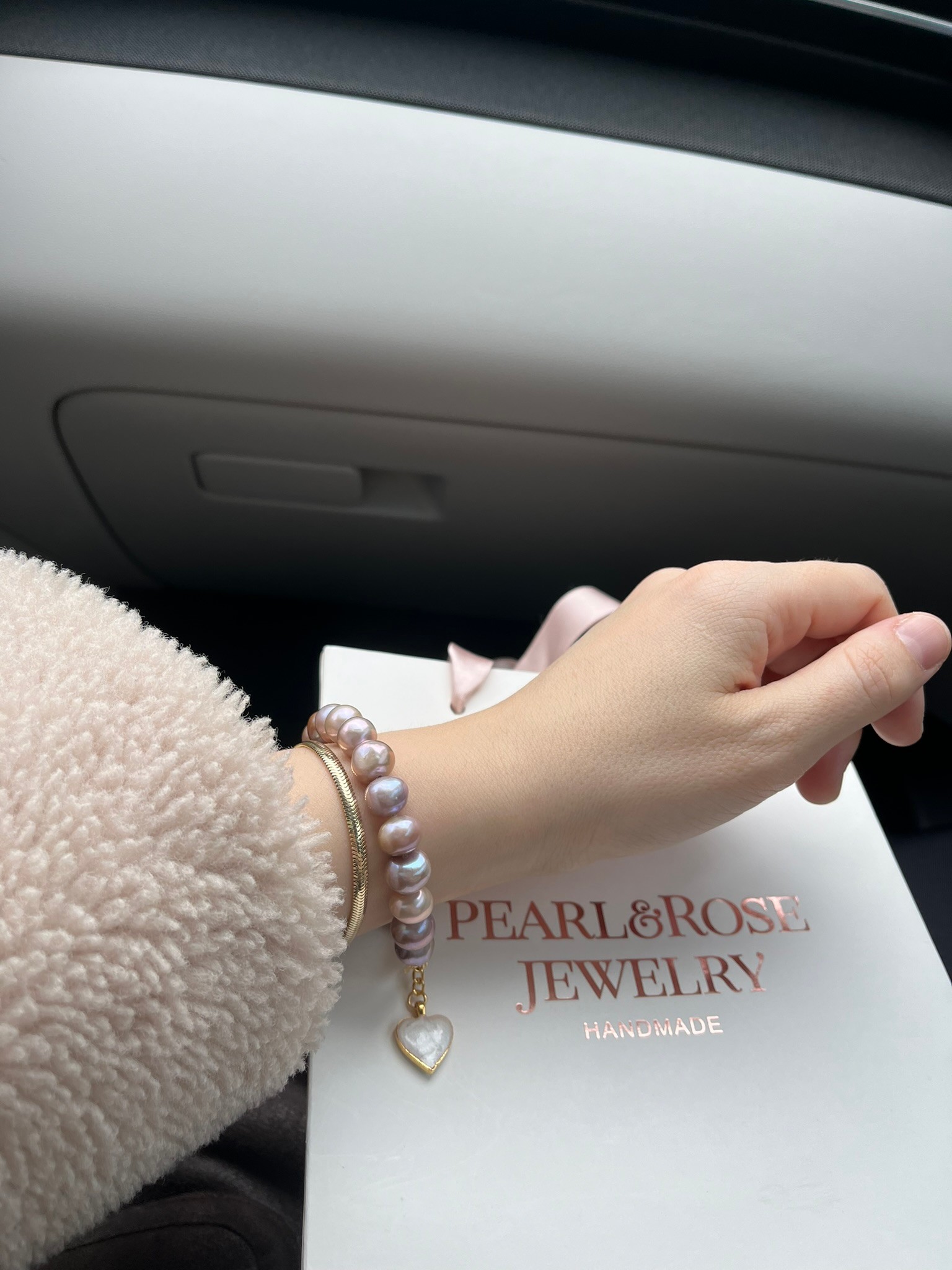 PINK & LILAC ANGELİNA REAL PEARL BRACELET