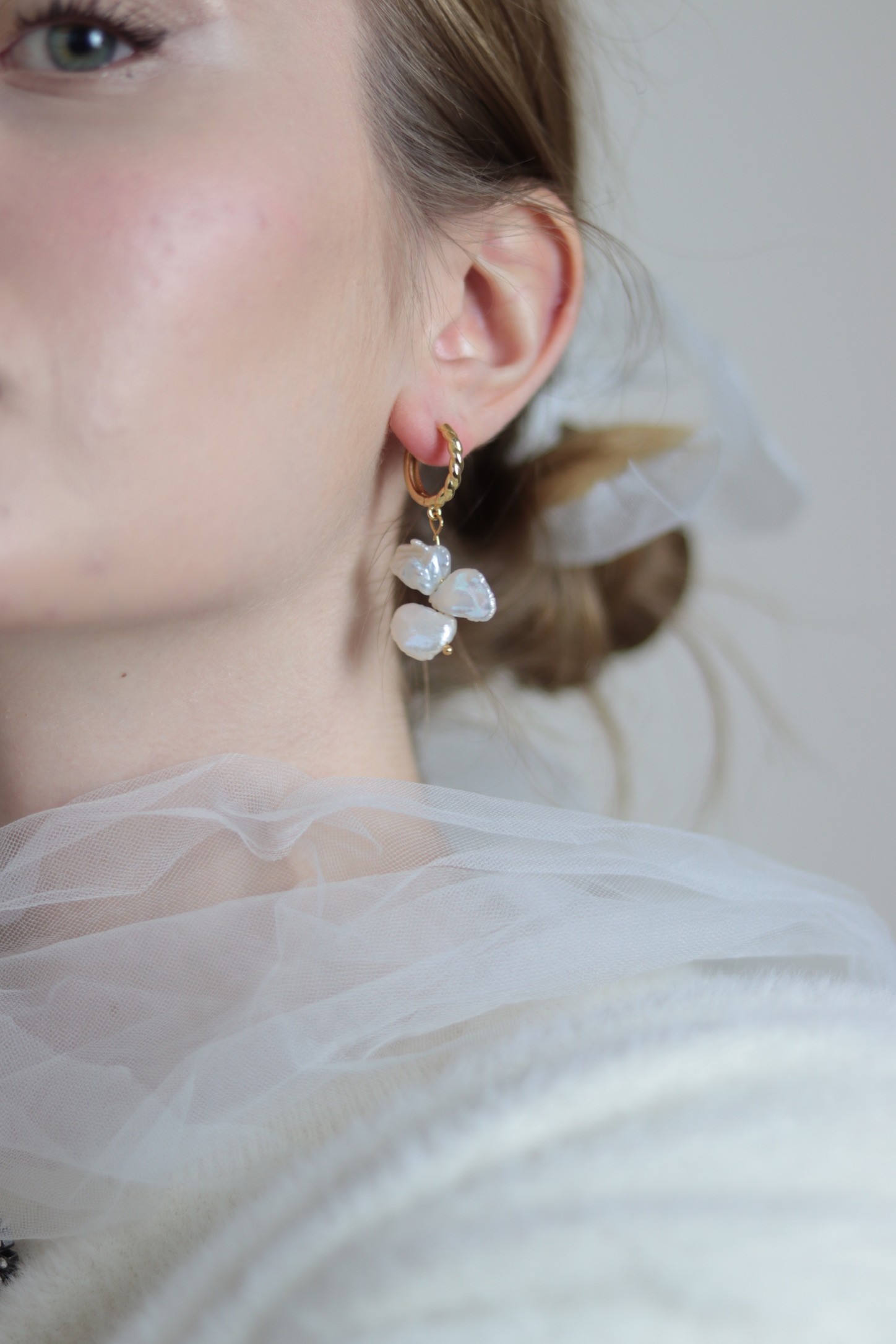 BRIDE NO:1 REAL PEARL EARRINGS