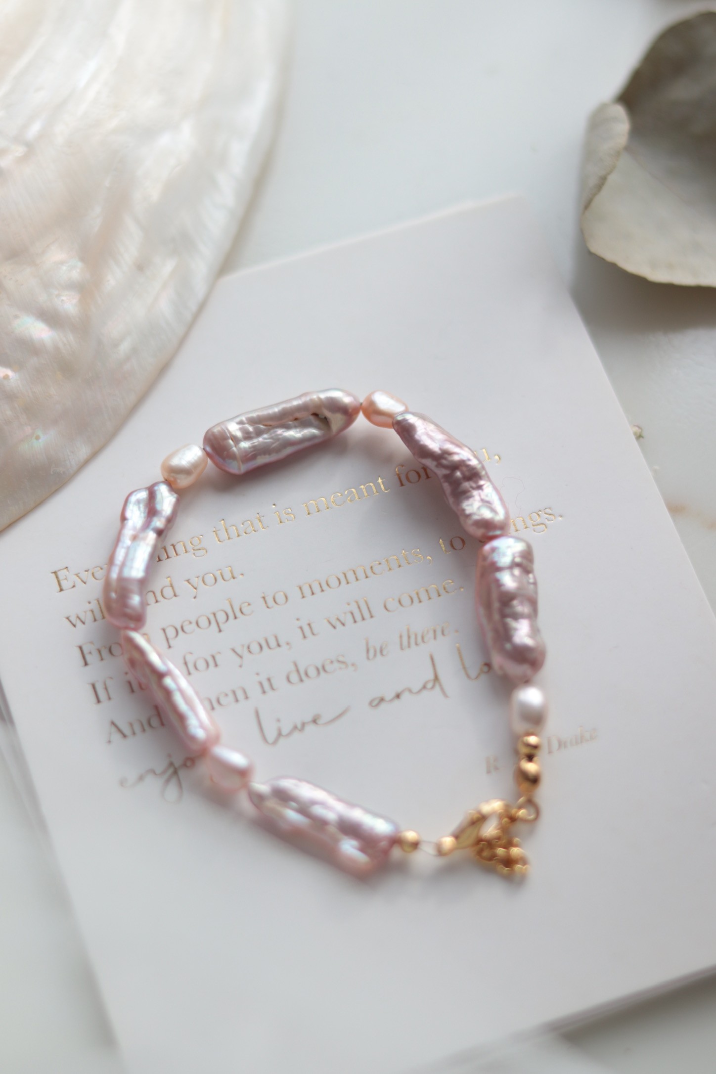 PINK VIOLA REAL PEARL BRACELET