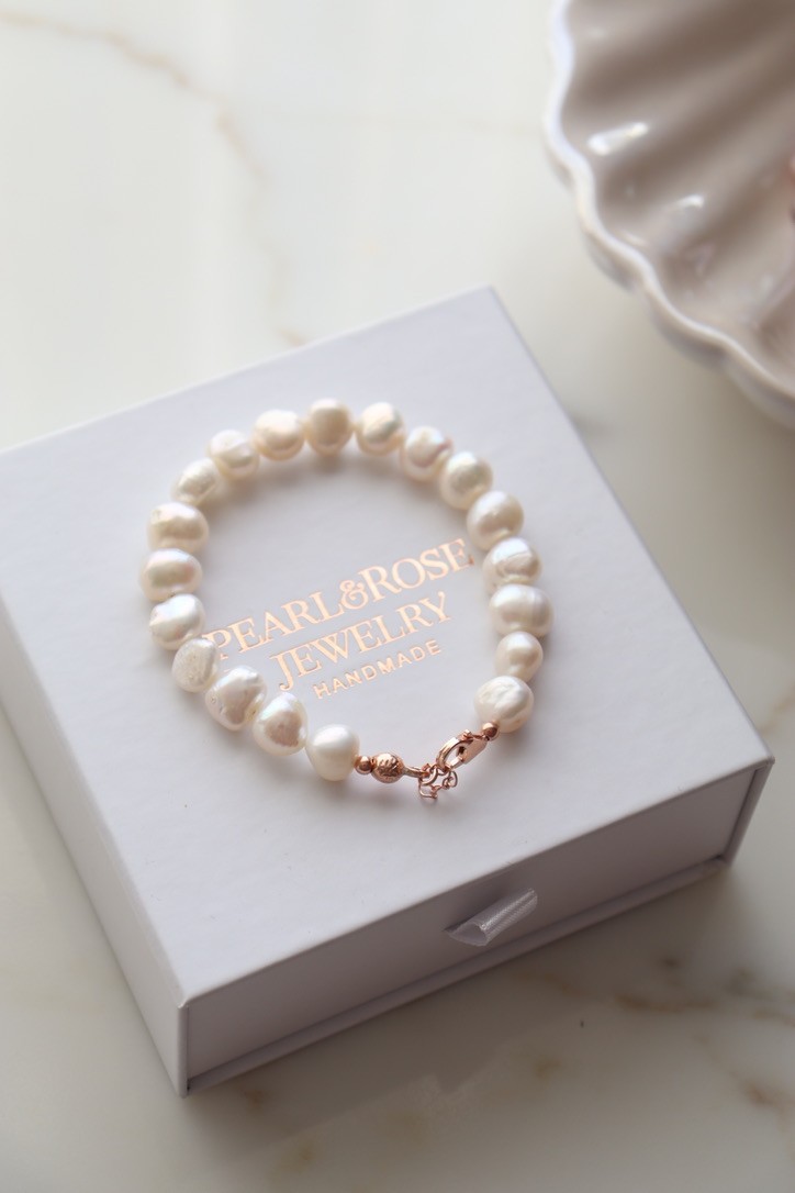 POWDER ANGELINA SILVER REAL PEARL BRACELET