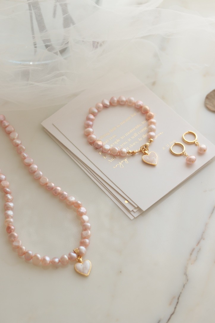 SALMON DIANA REAL PEARL NECKLACE