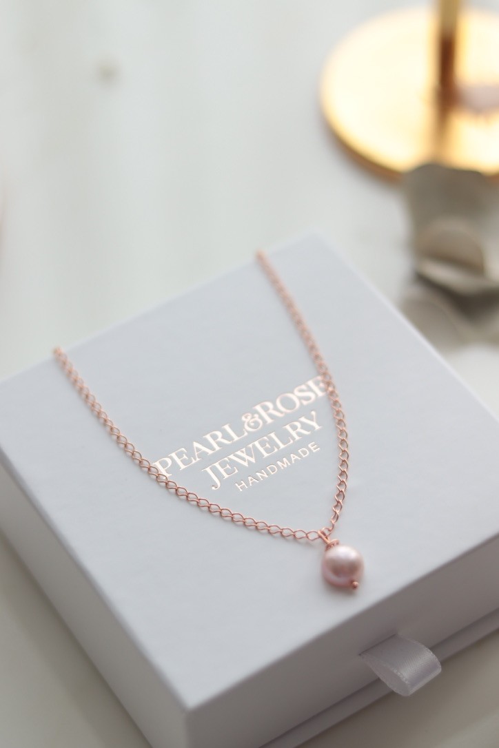 ROSE SILVER PERLA REAL PEARL NECKLACE