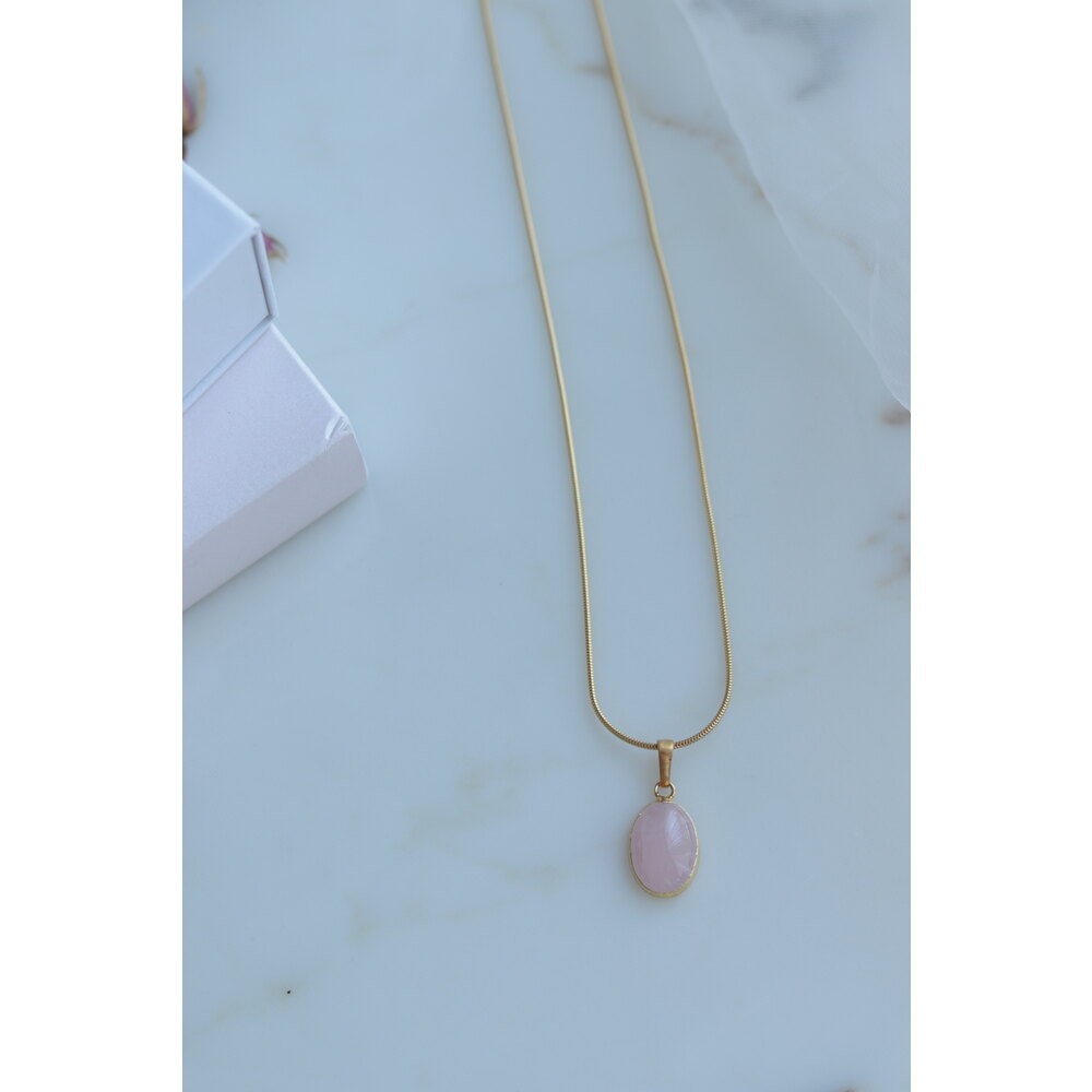 PINK QUARTZ SILVER NECKLACE