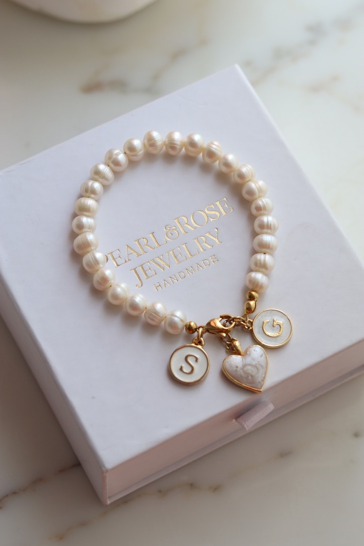 ALFABET JULİA GERÇEK İNCİ BİLEKLİK