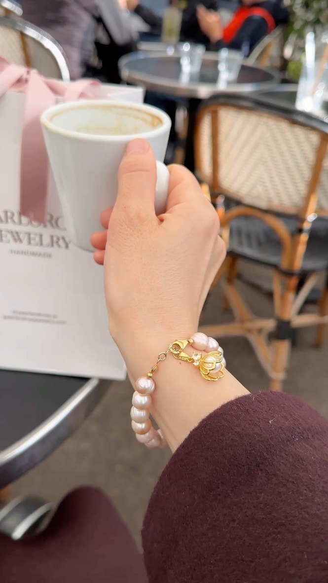 OYSTER PİNK VİCTORİA GERÇEK İNCİ BİLEKLİK