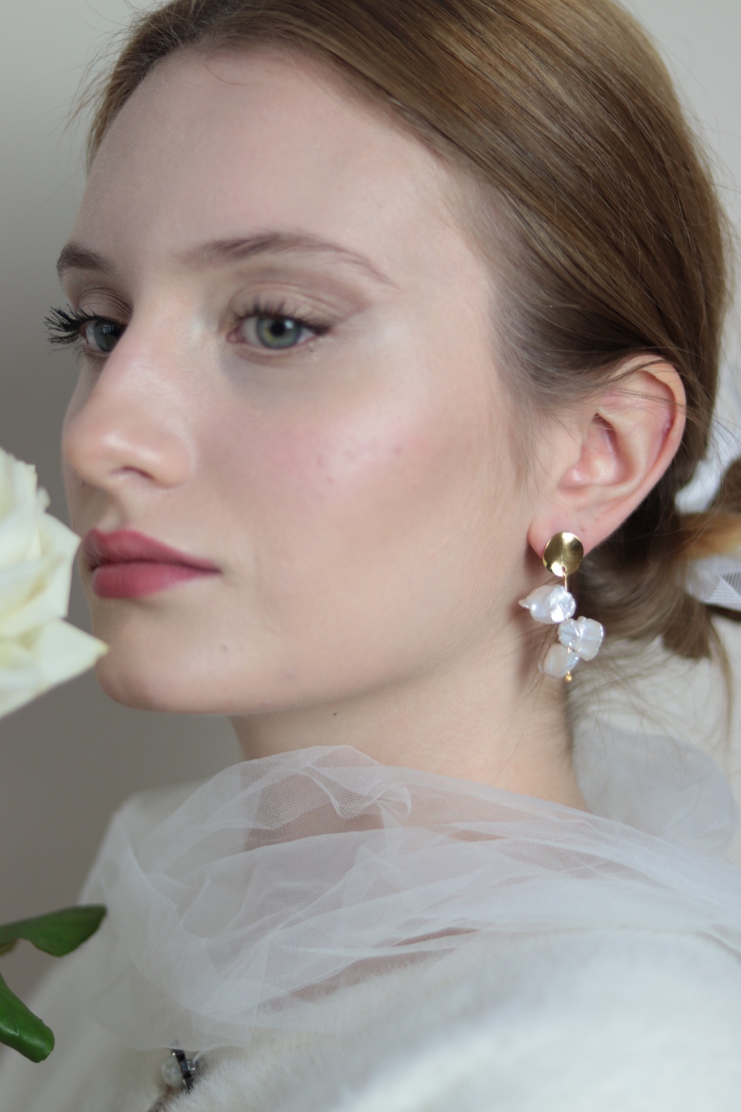 BRİDE NO:2 REAL PEARL EARRINGS