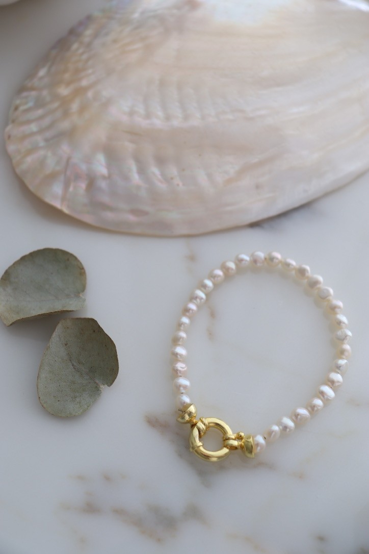 VIENNA SILVER REAL PEARL BRACELET