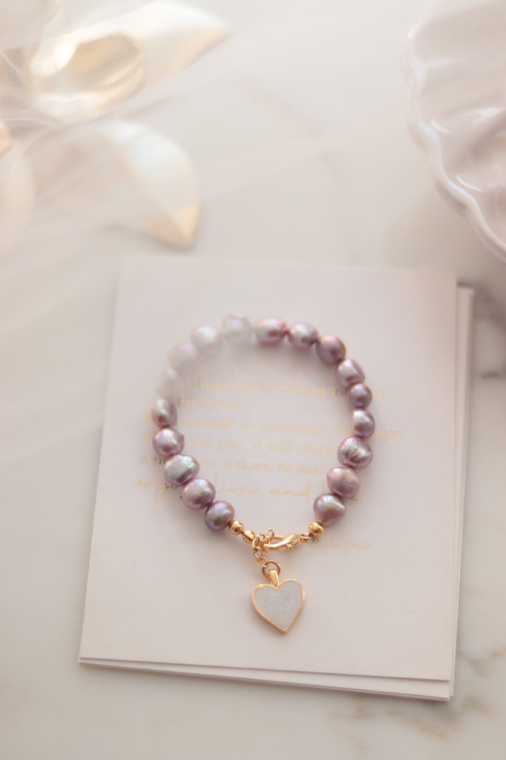 PINK LILAC REAL PEARL BRACELET