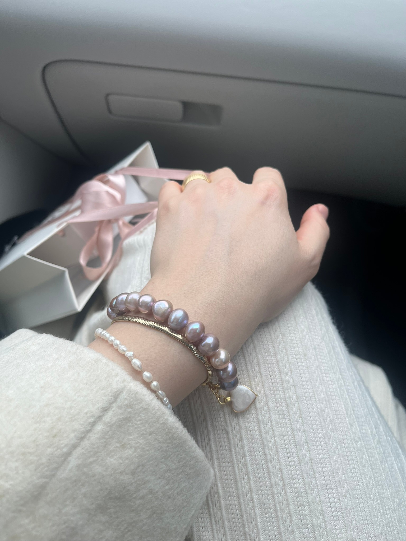 PINK & LILAC ANGELİNA REAL PEARL BRACELET