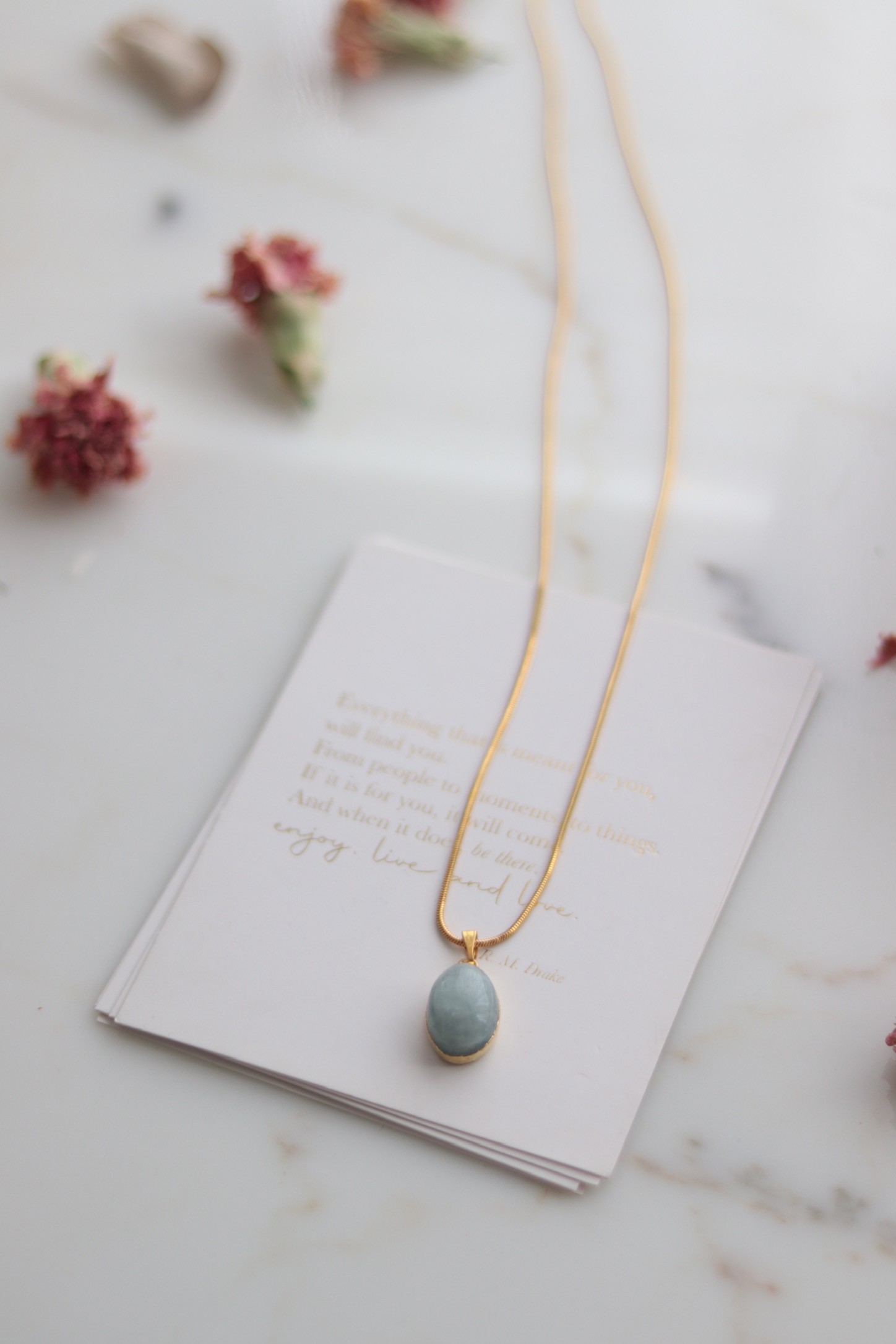 AQUAMARINE SILVER NECKLACE