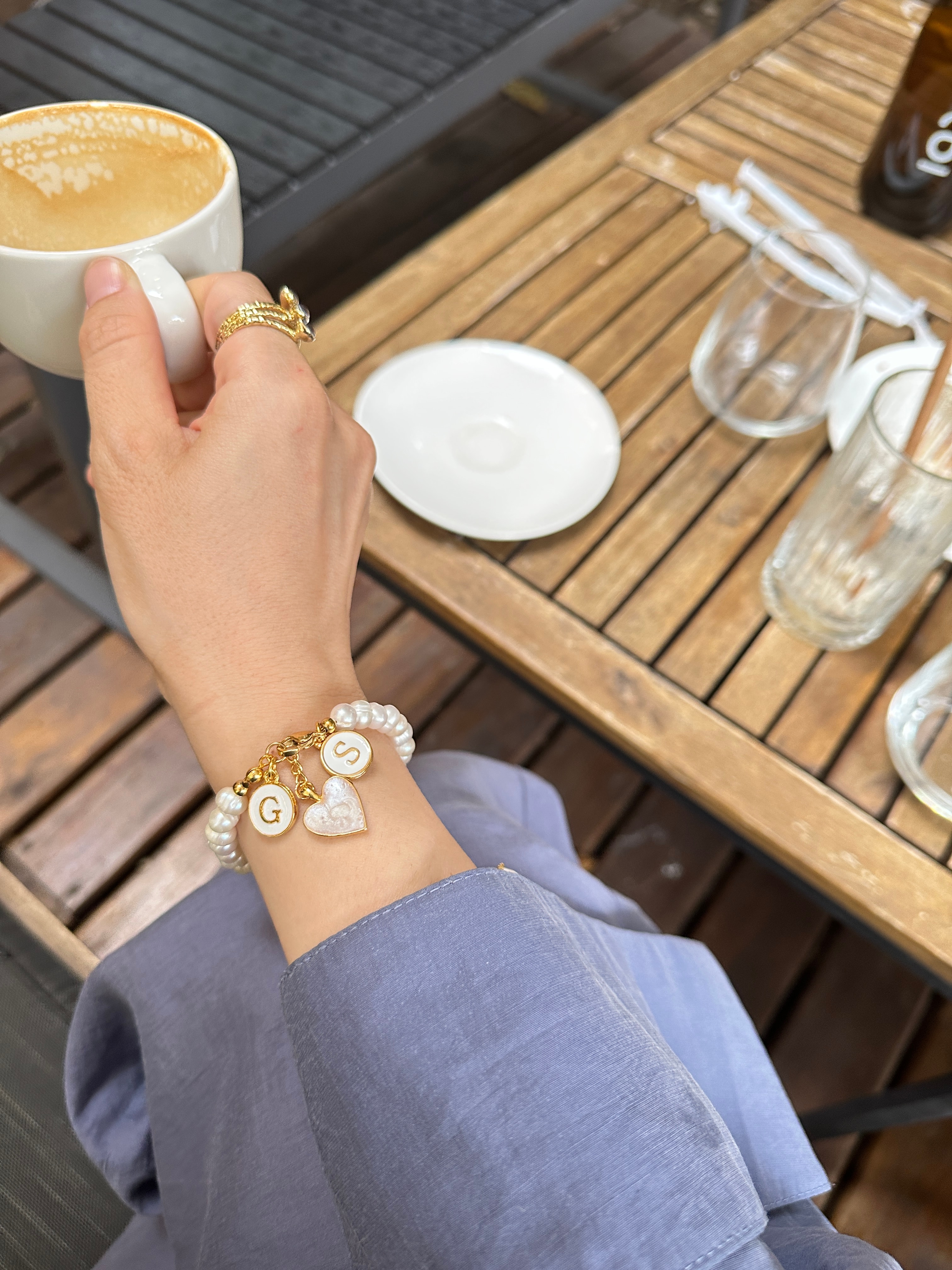 ALFABET JULİA GERÇEK İNCİ BİLEKLİK