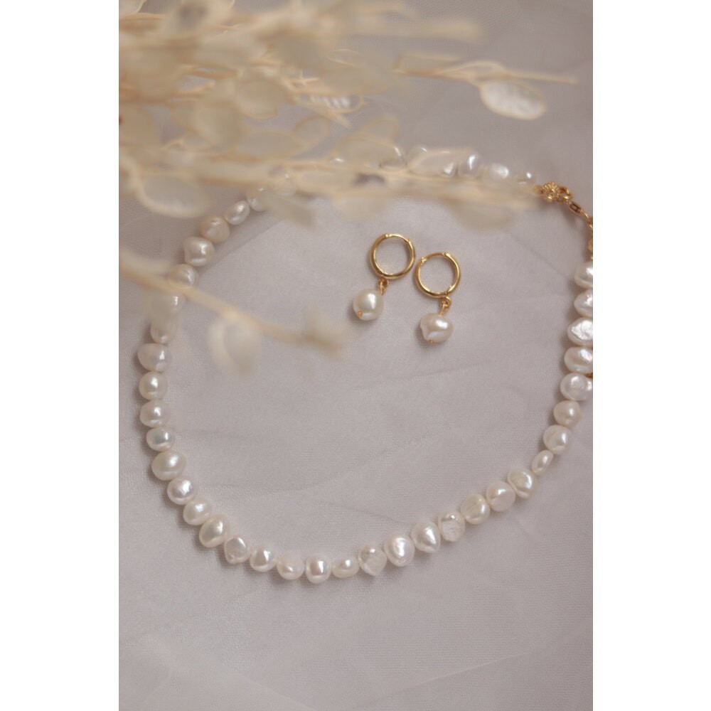 WHITE DIANA REAL PEARL BRIDE SET