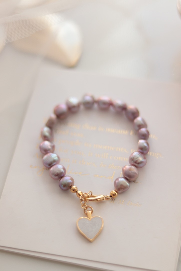 PINK LILAC REAL PEARL BRACELET