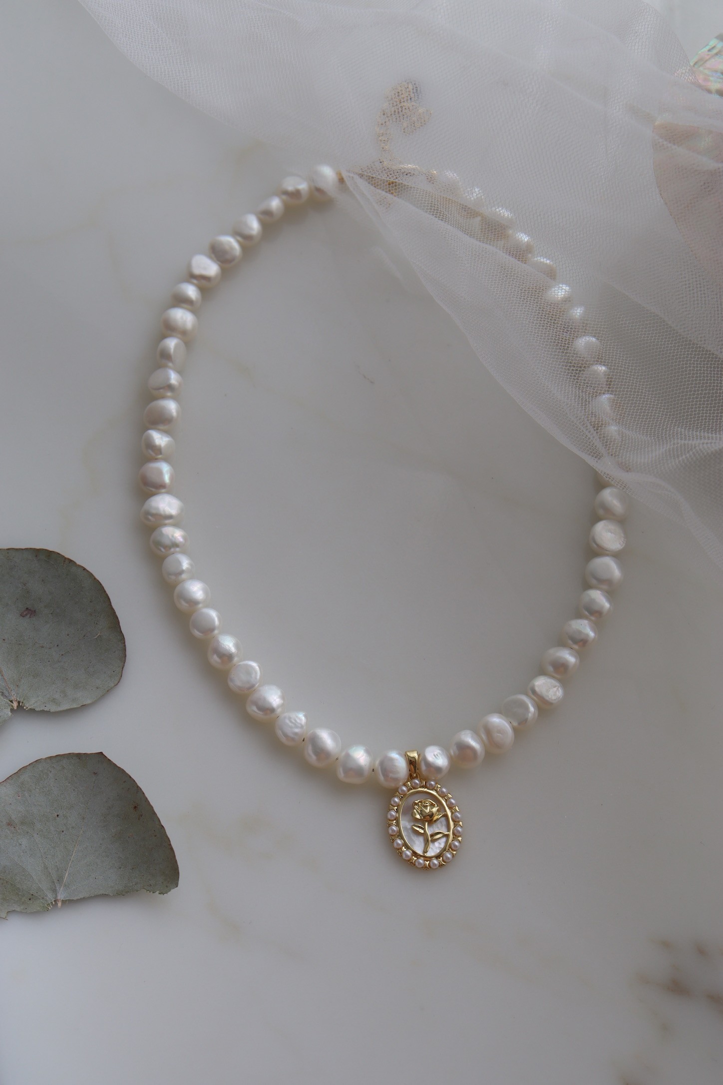 PEARL ROSE DIANA REAL PEARL NECKLACE