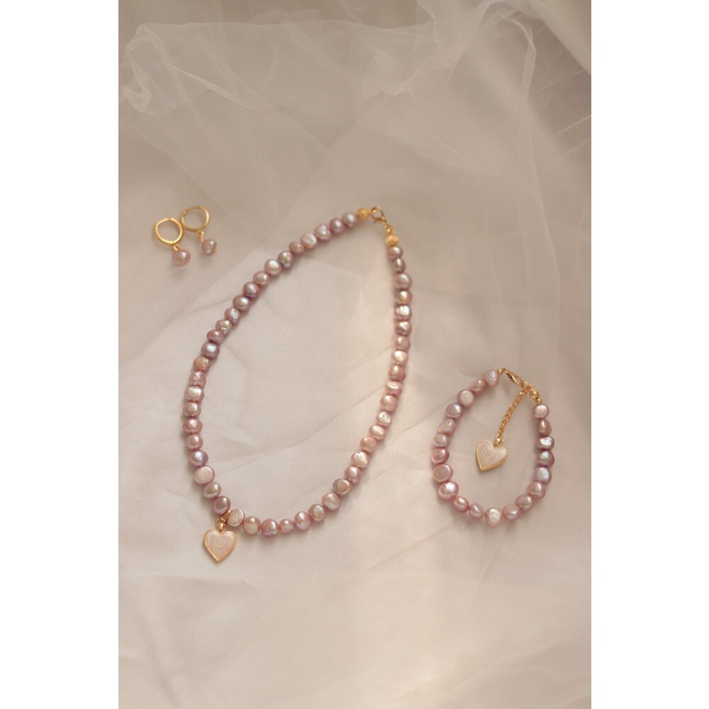 LİLAC DİANA REAL PEARL SET