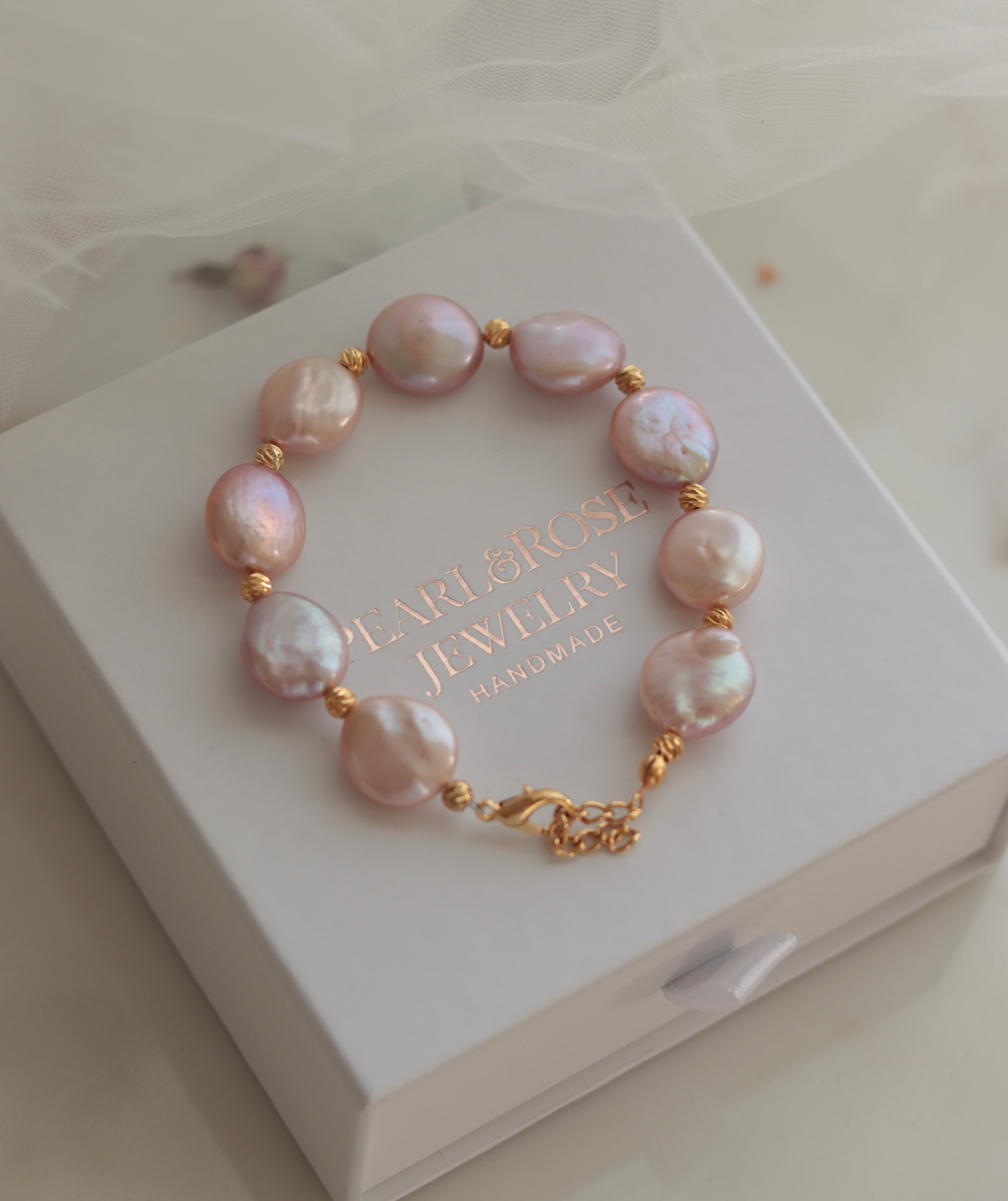 PINK BELLA PREMIUM REAL PEARL BRACELET